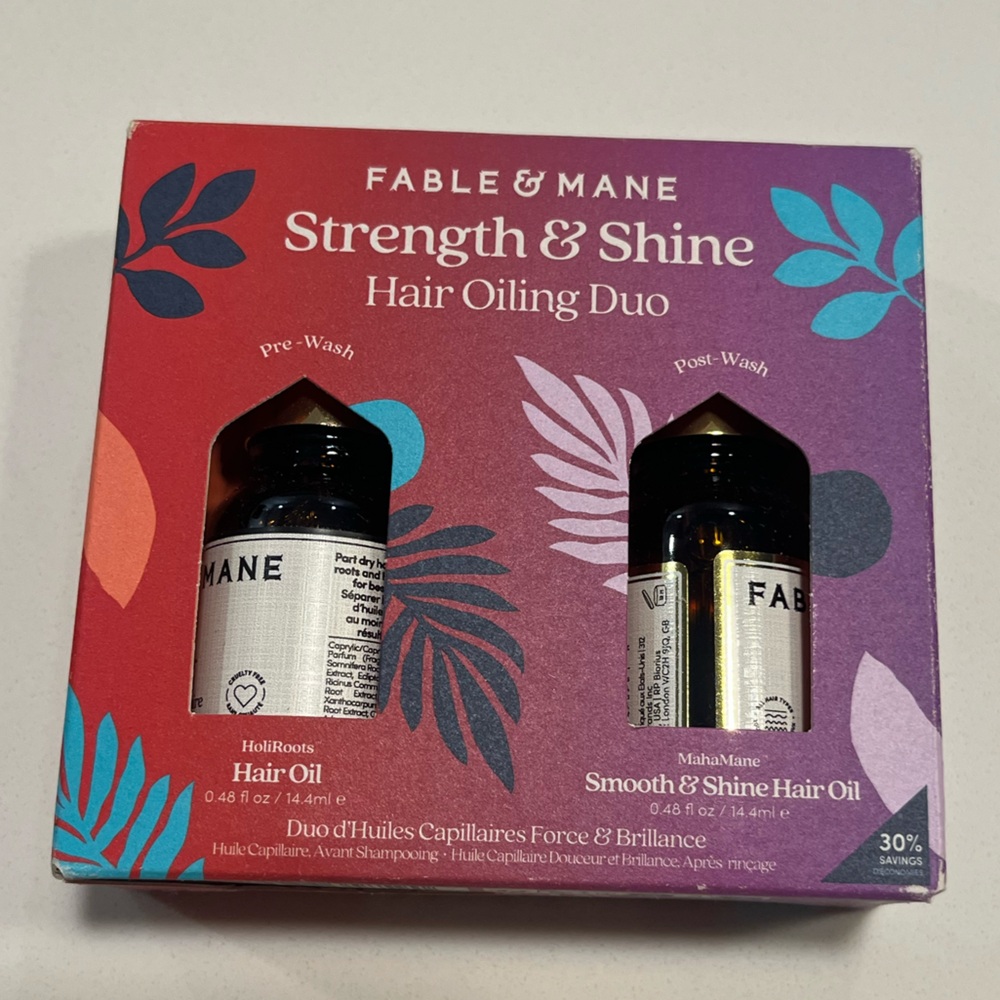 Fable & Mane Strength & Shine Hair Oiling Duo - Black and White